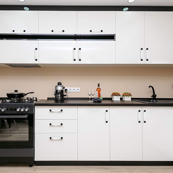 5 Piece Cabinet Pulls Black Matte 4 Inch Acrylic Kitchen Cabinet Drawer Handles - Picture 9 of 13